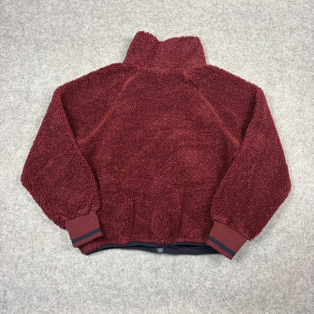 JoyLab Womens Small Burgundy Sherpa Fleece Full Zip Jacket High Neck Maroon - Picture 5 of 5